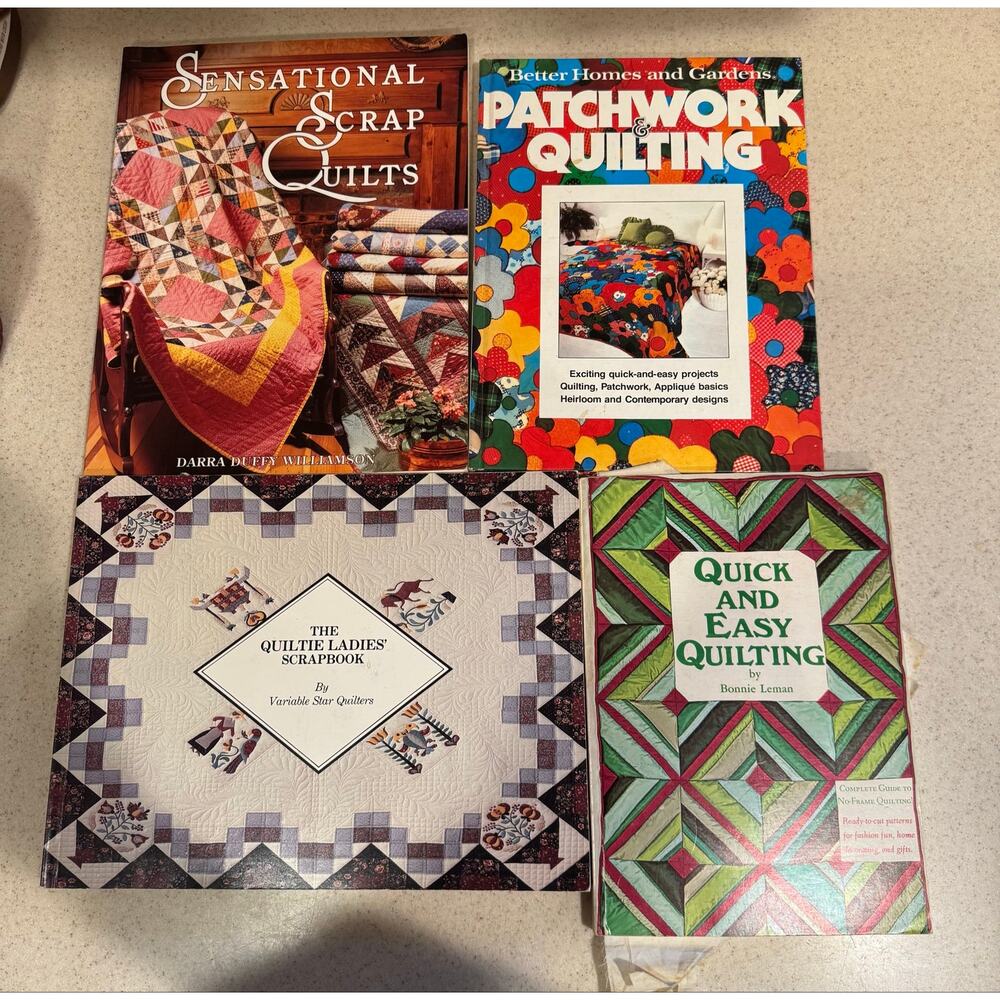 Set a four quilting books - scrap quilting, patchwork, easy quilting